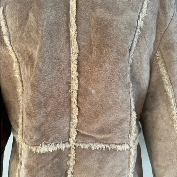 Sonoma | 90s-Y2K Tan Patchwork Genuine Leather Jacket - Picture 3 of 5